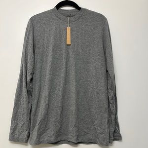 Skims BOYFRIEND LONG SLEEVE T-SHIRT | DARK HEATHER GREY XS